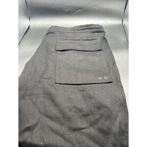 Ralph Lauren Purple Label Shorts Black Linen Solid Flat Front NEW WITH TAGS!